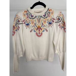NEW MARIA PAVAN women's blusa creta sweater in off white